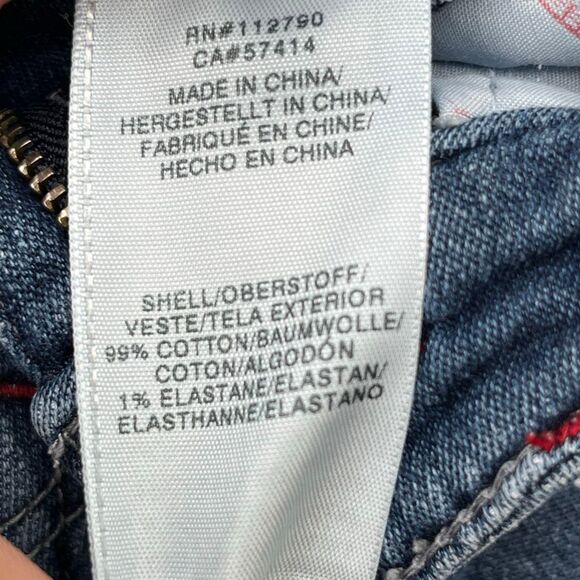 TRUE RELIGION Boys Slim Fit Jeans Size 4 Blue Denim Red Stitching Stretch Zipper - Picture 11 of 12